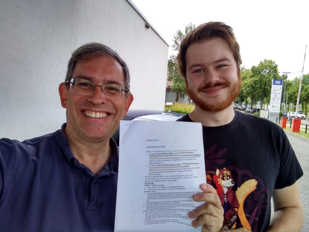 Stichting Otterdam's founders after signing the organisation's bylaws